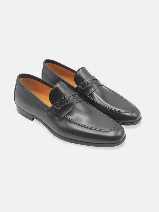 Magnanni Croc Strap Penny Loafers