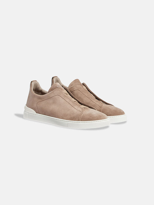 Zegna Beige Suede Triple Stitch™ Sneakers