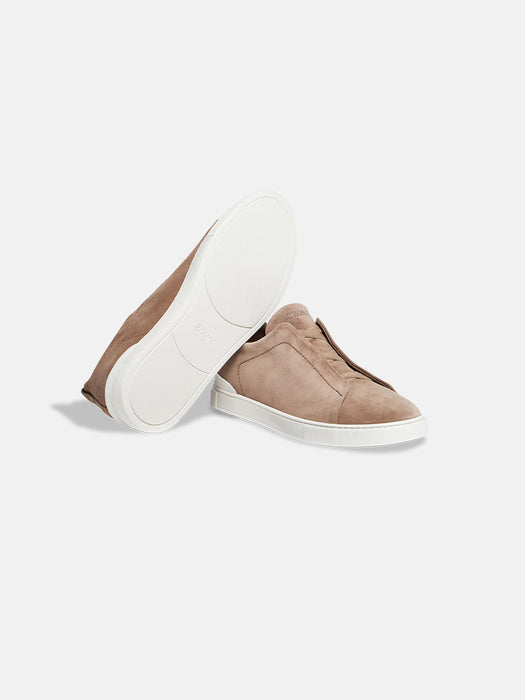 Zegna Beige Suede Triple Stitch™ Sneakers