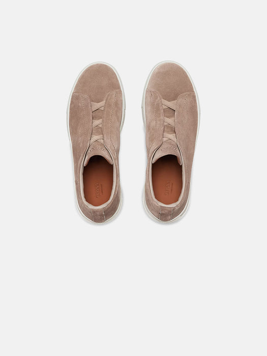 Zegna Beige Suede Triple Stitch™ Sneakers