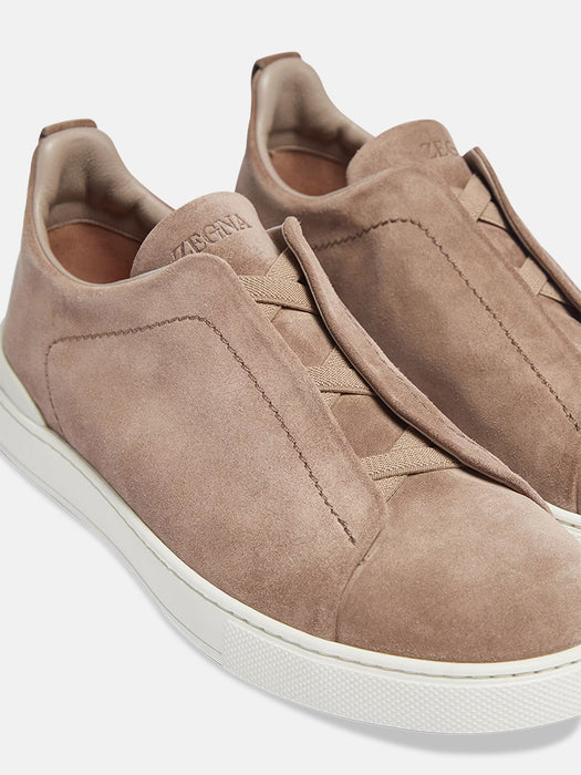 Zegna Beige Suede Triple Stitch™ Sneakers