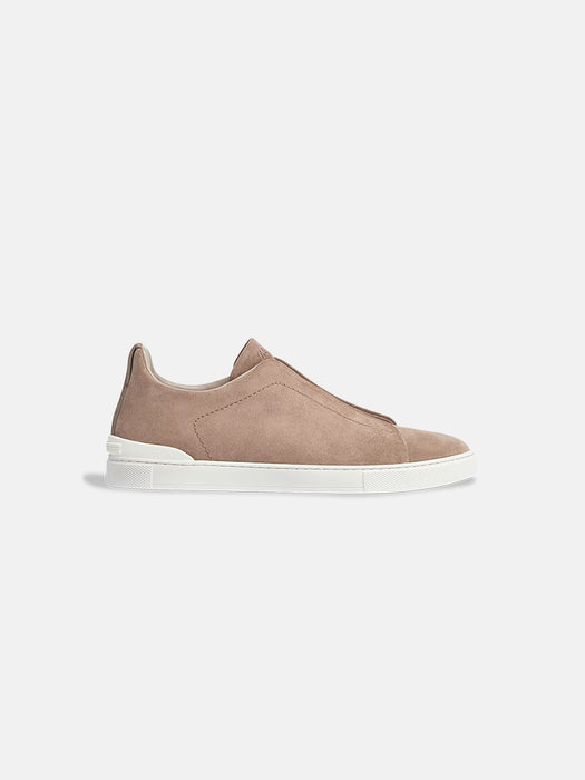 Zegna Beige Suede Triple Stitch™ Sneakers