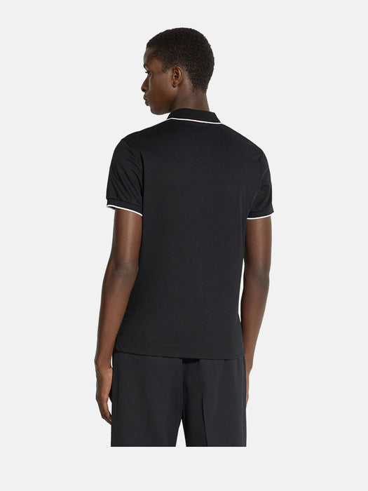 Zegna Black Stretch Cotton Polo