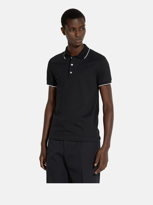 Zegna Black Stretch Cotton Polo