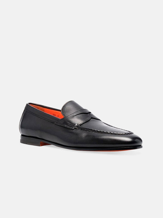 Santoni Penny Leather Loafers