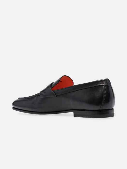 Santoni Penny Leather Loafers