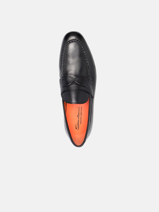 Santoni Penny Leather Loafers