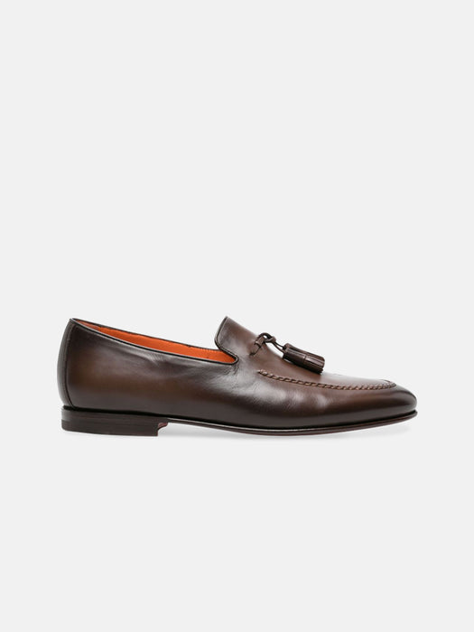 Santoni Tassel Leather Loafer