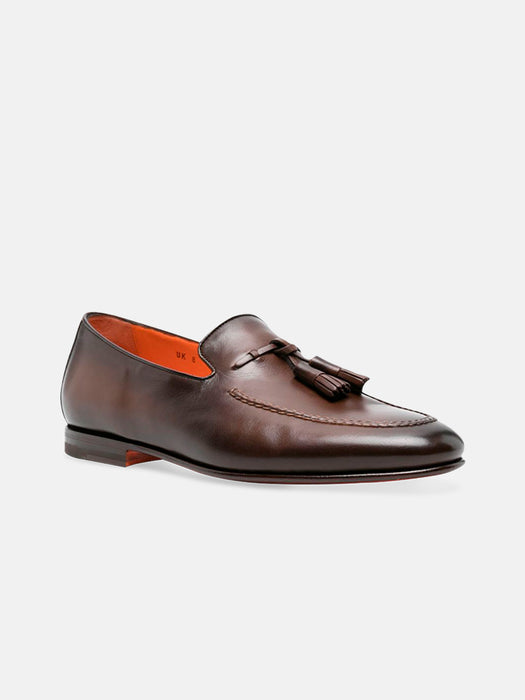 Santoni Tassel Leather Loafer