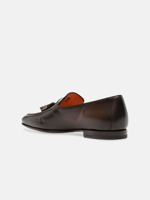 Santoni Tassel Leather Loafer