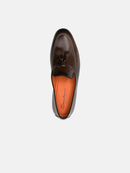 Santoni Tassel Leather Loafer