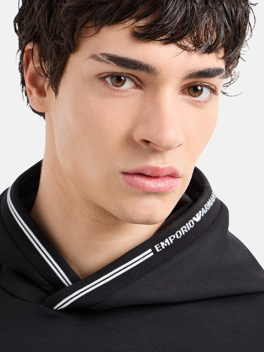 Armani Hooded Sweatshirt in Bonded Jersey