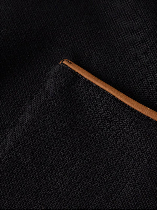 Zegna Leather-Trimmed Cotton-Piqué Polo Shirt