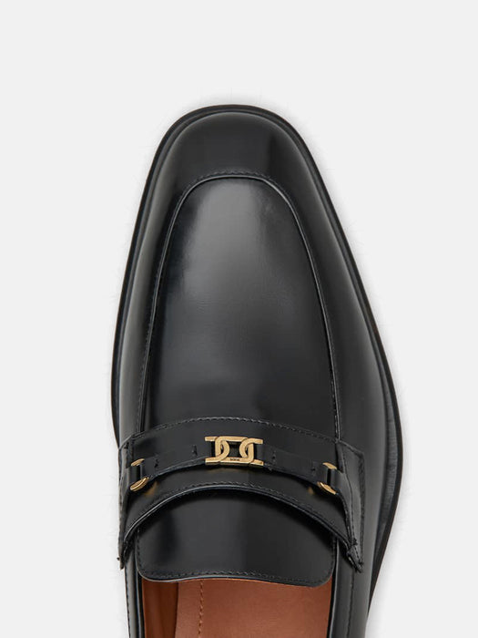 Tods Black Leather Loafers