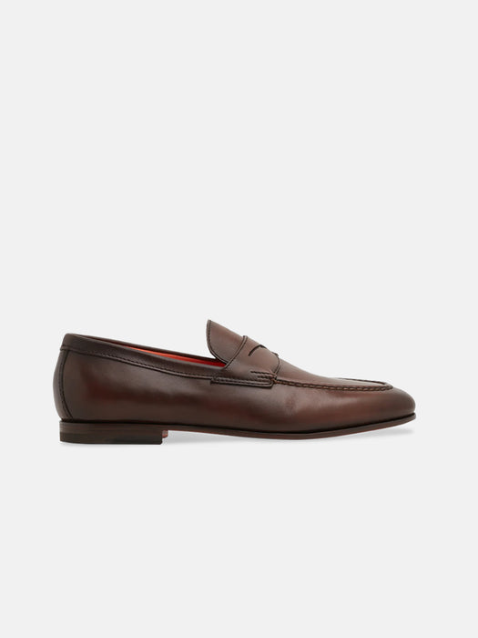 Santoni Penny Leather Loafers