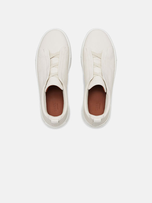 Zegna Off White Deerskin Triple Stitch™ Sneakers