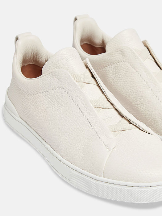 Zegna Off White Deerskin Triple Stitch™ Sneakers