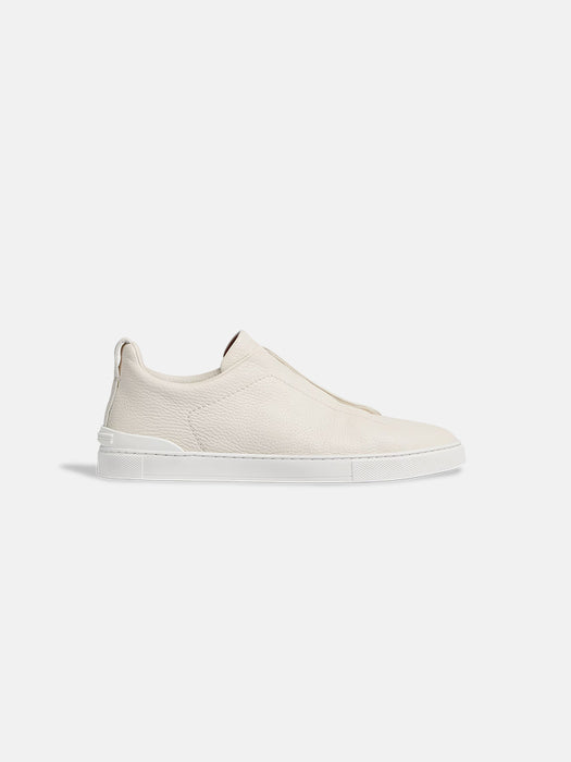 Zegna Off White Deerskin Triple Stitch™ Sneakers