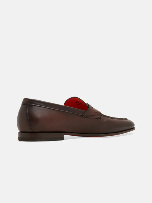 Santoni Penny Leather Loafers