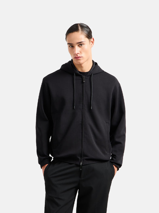 Armani Reversible Hooded Zip Up Sweatshirt