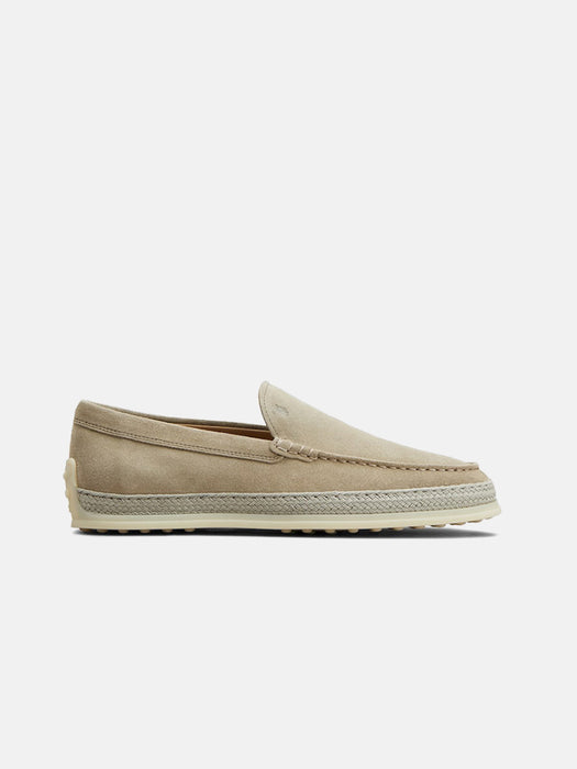 Tods Grey Slip Ons in Suede