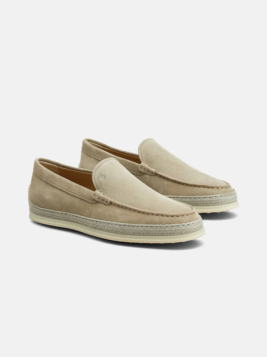 Tods Grey Slip Ons in Suede