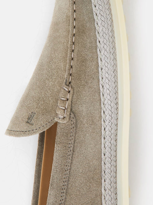 Tods Grey Slip Ons in Suede