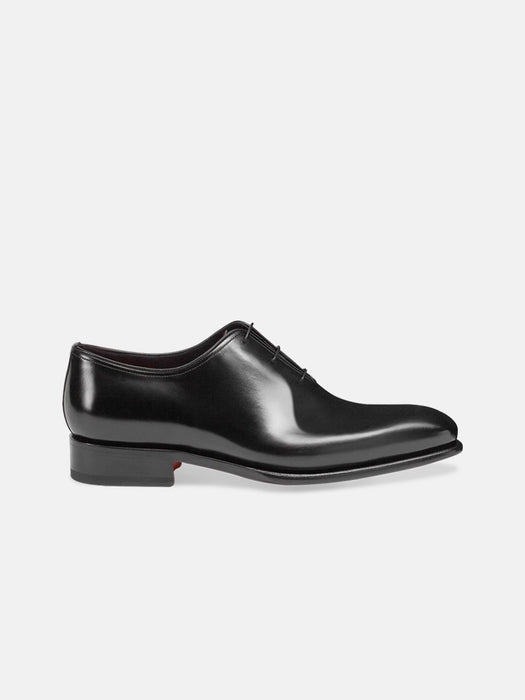 Santoni Black Wholecut Laceup